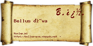 Bellus Éva névjegykártya
